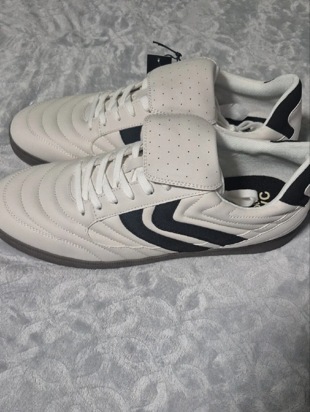 Madden NYC Men’s White Athletic Sneakers with Black Accents